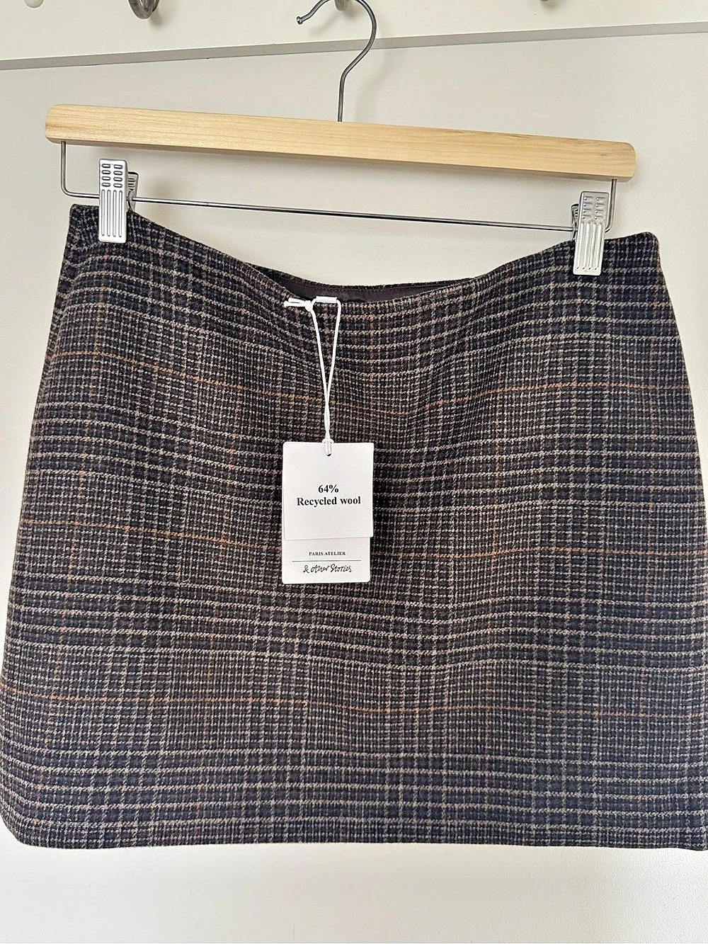 & Other Stories Wool Blend Plaid Mini Skirt NWT Size 6